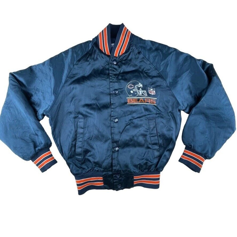 Chicago Bears vintage Chalk Line 80s satin bomber jacket NFL youth boys medium